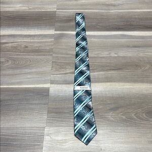 Zanetti Blue and Silver Striped Tie made in Italy NWT
